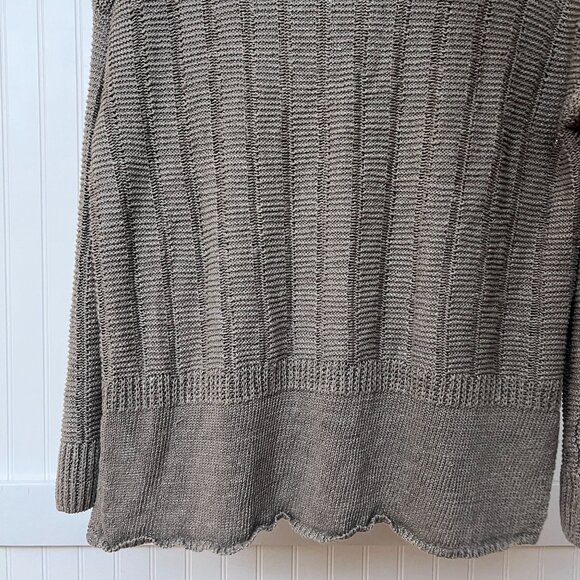 Vince. 100% Linen Sweater Loose Knit Long Sleeve Brown Medium Women's - Picture 4 of 8